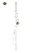 PRINCE HANGER Vertical One-Touch Pole Coat Rack — 6 Independent Rotating Hooks (White)