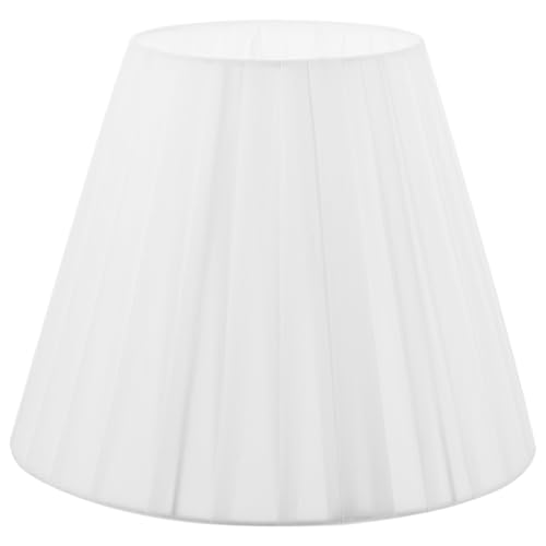 Lurrose Pleated Lamp Shade Small Lamp Shade Replacement E27 Fabric Lamp Cover for Table Lamp Floor Pendant Light, White White Pleated Lampshades