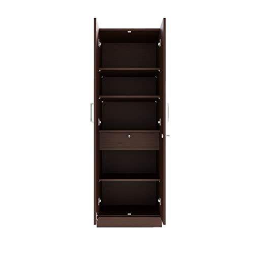 Image of Wakefit Wardrobe | 1 Year Warranty | Engineered Wood Almirah, Cupboard for Clothes Storage | 2 Door, Drawer | Twill - Wenge