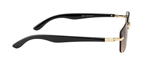Image of Ted Smith Men's Women's UV Protection Brown Pink Graded Lens Gold Rectangular Sunglasses