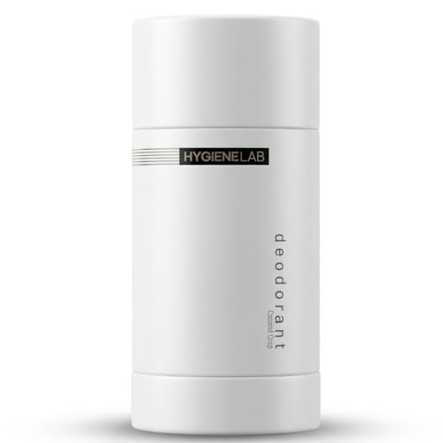 Image of HygieneLab Men's Deodorant - Aluminum-Free, 24-Hour+ Odor Protection, EWG Verified, Smooth Glide Application, Scented purely with essential oils, Coconut Crisp