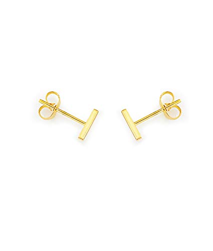 Altitude Boutique 18K Gold or Silver Bar Studs | Small Bar Earrings | Hypoallergenic Stud Earrings for Women | Delicate Jewelry