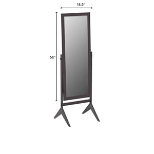 eHomeProducts Espresso Finish Wooden Cheval Bedroom Floor Mirror eHomeProducts Espresso Finish Wooden Cheval Bedroom Floor Mirror