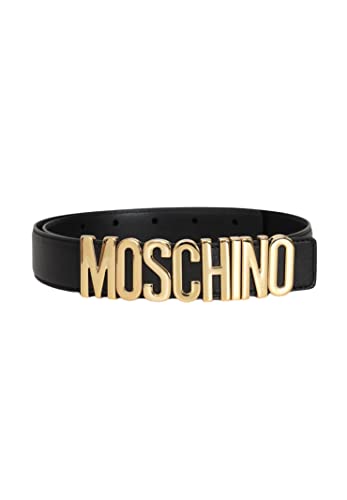 MOSCHINO Schwarzer Gürtel für Damen und Herren mit Logo-Schnalle, Schwarz...