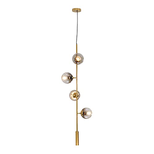 Chandelier linéaire doré E27 pour l'éclairage chic d'un restaurant nordique