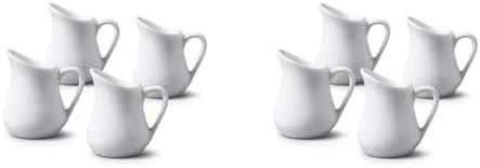 WM Bartleet & Sons 1750 TSET21 Set of 4 Porcelain Traditional Bellied Creamer Jug White, 20 milliliters (Pack of 2)