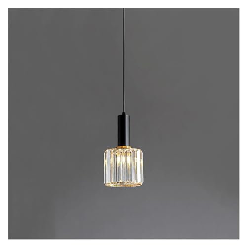 Lámpara de isla con luces de cristal negro para renovar el comedor