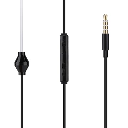 BAFOVY Auriculares Internos con Tubo de Aire Flexible y Micrófono para Auriculares con Cable iOS y para Conducir Hacer Ejercicio (Tubo Blanco Linea Negra) - imagen 9