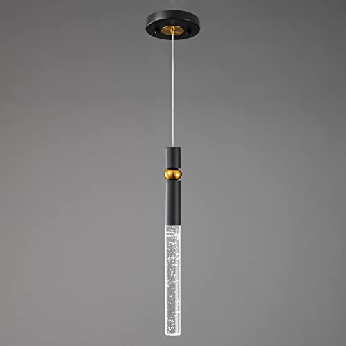 LMQNINE Luminária de teto pendente para ilha de cozinha, mini com bolha de cristal regulável LED 5W,