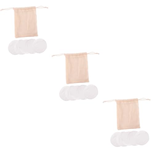 VICASKY 18 Pcs Face Makeup Remover Pads Soft Cotton Puff 100% Gentle Comfortable Reusable Portable Bag