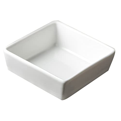 GRIRIW Sauce Seasoning Dish Crisp Bowls for Serving Party Noodle Condiment Dishes Mini Dessert Cups Sugar Dish Small Dessert Bowls Seasoning Plates Jus Sugar Bowls with Lid Ceramics White