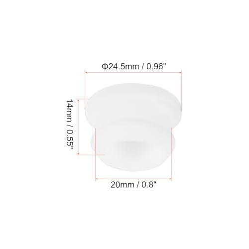 Image of Snap in Locking Hole Plugs Rubber Panel Seal Cover Drilled Silicone Caps, [for Kitchen Rubber, Waterproof Sealing Plugs] - 20mm /0.8in /White /6Pcs