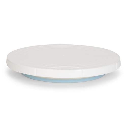 patisse 10300, Plateau Tournant Gâteaux, Présentoir Dessert Rotatif, Plastique, Blanc, Ø 27 x 1.5 cm