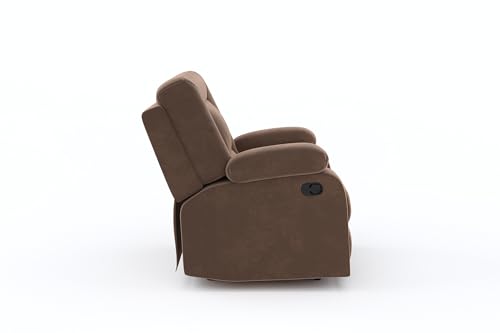 Image of Amazon Brand - Solimo Elysium | Single Seater Sofa Recliner | Manual Recliner (Velvet Brown)