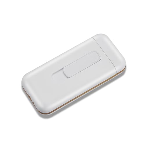SHJ-HIUXCZ Caja de Cigarrillos Recargable Todo en uno de Fuegos Artificiales, 20 Cajas de Cigarrillos Delgadas, iluminación a Prueba de Humedad sellada de tungsteno,White