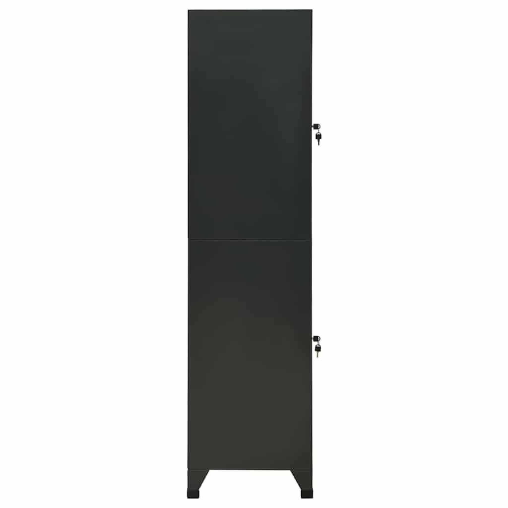 Schließfachschrank aus Stahl Anthrazit 38x45x180 cm für Schule Büro