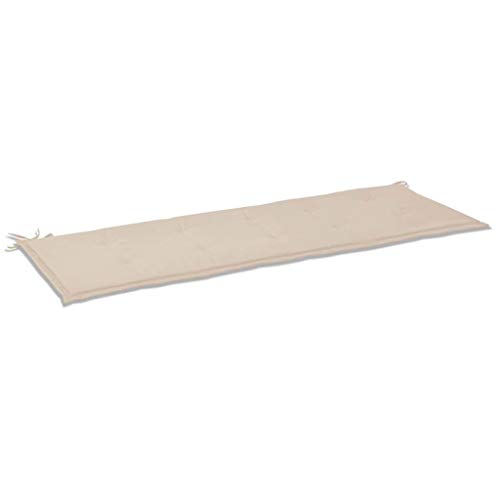 vidaXL Cojín Banco Jardín Crema 150x50x3 cm Almohadón Almohadilla Silla Patio