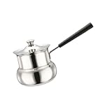 KiBcsLic Universeller, Tragbarer Milchwärmer mit Griff Aus Edelstahl für Küche, Büro, Camping, Restaurant Und Zuhause, Trommelform 360ml