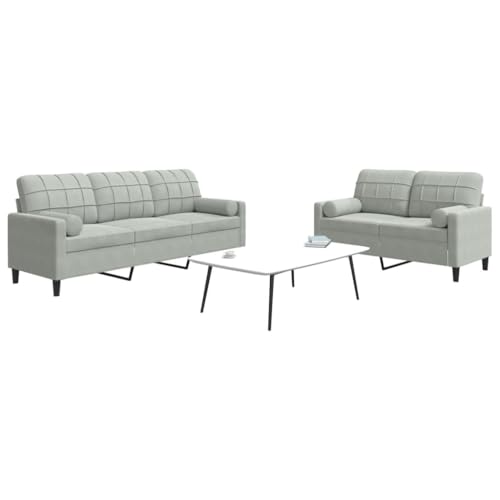 qohoio Juego de sofás con Cojines 2 Piezas Sofas de Salon sofá con Cojines Terciopelo Gris Claro - 3278411