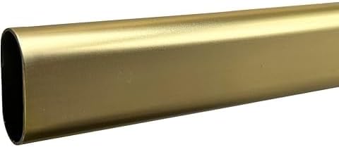 8 Feet Long Oval Closet Tubing Rod for Clothes Hanging, 96 Inch Length, Matte Brass Finish