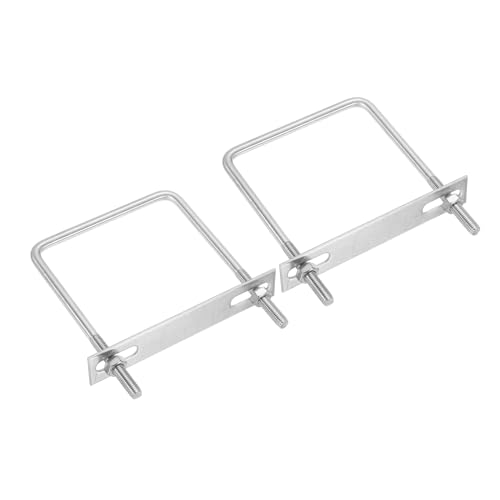 Image of PATIKIL M8x100x140mm Square U-Bolts Kit, 2Set 304 Stainless Steel Square U Shaped Bolts Replacement Parts with Frame Plates and Nuts for Ski Board Sailboat Trailer
