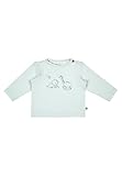 Sterntaler Langarmshirt Dino Rexi – Rundhals Shirt mit Langen Ärmeln, Dino Print & praktischer Schulterknöpfung – Baumwolljersey – Jungen Longsleeve – bequem & elastisch – helltürkis – Größe 86