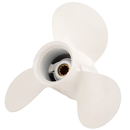Vif Jason Marine 9 7/8 X 11 1/4-F Oem Aluminum Outboard Moto Propeller Fit Yamaha Engines 20-30Hp, For Yamaha F25/20Hp/25Hp/30Hp,Ref No. 664-45947-01-El, 10 Spline Tooth, Rh #TOP4