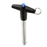 Almencla Stainless Steel Quick- Locking Pin, Push Button, 1/4 inch 6mm Diameter - Black, 50mm