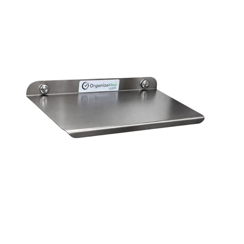 Image of 9 Inch Set 3 Grey Wall Shelf - Metal Floating Shelf for Wall, Wall Mounted Shelves, Modern Wall Shelf for Bedroom & Living Room Storage, Minimalist Wall Mount Shelf (22.86 CM Long X 12 CM deep)