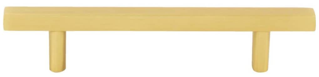 Jeffrey Alexander 96 mm Center-to-Center Brushed Gold Square Dominique Cabinet Bar Pull
