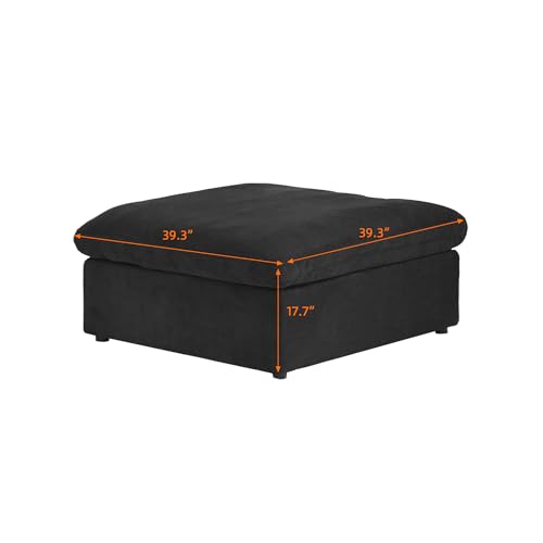 Image of JACH Storage Ottoman for Living Room, Cushion Covers Removable, Minimalist Footstool, Comfy Breathable Ottoman Module for Living Room Apartment (Black)