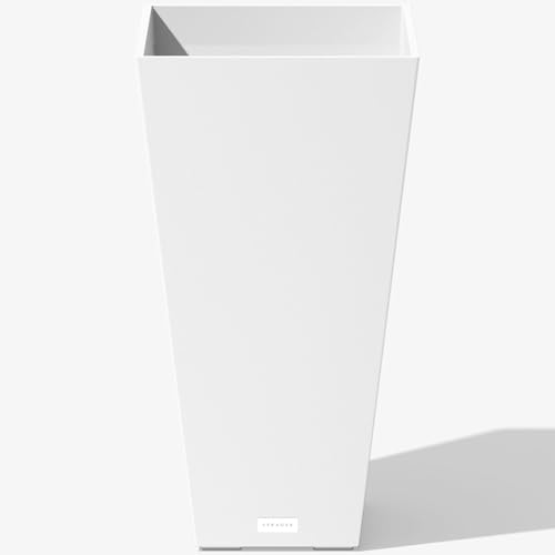 Image of Veradek Pure Series Taper Planter - Tall Tapered Outdoor Planter with Shelf