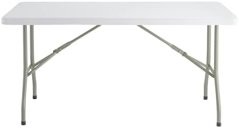 Miniatura 2 de Paquete de 10 mesas plegables de plástico blanco de granito resistente de 30 x 60 pulgadas. Mesa plegable de mesa de café, mesa de camping, mesa de