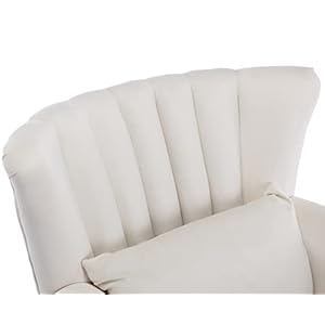 Kmaxcreamaccentchairvelvetwingbackchairwithpillownailheadchanneltuftedoversizedclubchairforlivingroombedroomguestroom Urban Country Home Decor Kmax cream accent chair velvet wingback chair with pillow nail head channel tufted oversized club chair for living room bedroom guest room urban country home decor