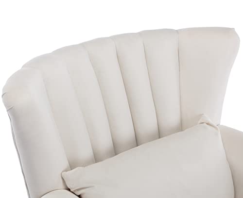 Kmaxcreamaccentchairvelvetwingbackchairwithpillownailheadchanneltuftedoversizedclubchairforlivingroombedroomguestroom Urban Country Home Decor Kmax cream accent chair velvet wingback chair with pillow nail head channel tufted oversized club chair for living room bedroom guest room urban country home decor