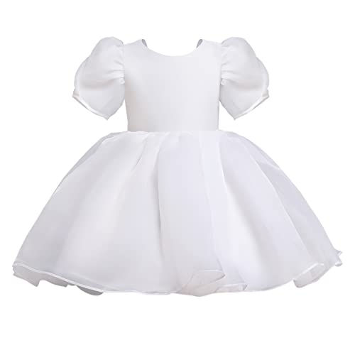 Flower Girl Dress for Wedding Toddler Girls Kids Puff Sleeve Tulle Tutu Babydoll Flare Ball Gown Birthday Princess Dresses4