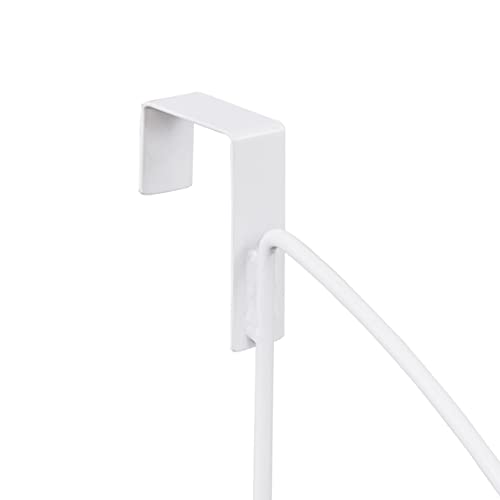 Tajsoon Over The Door Closet Valet, Expandable & Adjustable Over The Door Clothes Organizer Rack And Door Hanger For Clothing Or Towel, Drying Clothes, Bathrooms, Fits Doors Up To 1¾”, Metal, White #TOP7