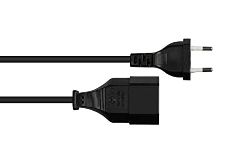 Euro-Flachstecker-Verlängerung. Adapterkabel. Eurostecker auf Eurobuchse. 20cm.