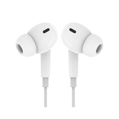 Image of Shot-C-PRO Type-C Wired Earphone with Powerful HD Mic for Clear Sound, in-Line Volume Controller & Noise Cancellation Compatible with only TypeC Jacks in Mobiles- White