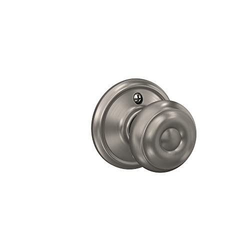 Image of SCHLAGE F10 GEO 619 Georgian Door Knob, Hall & Closet Passage Lock, Satin Nickel (Pack of 4)