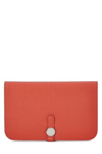 Pre-Loved Red Togo Dogon Wallet GM, Red