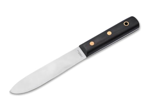 History Knife & Tool Sailors Knife with Traditional saltwater-resistant ebony handle scales secured with brass rivets and a brass lanyard hole and a robust black leather sheath with belt loop