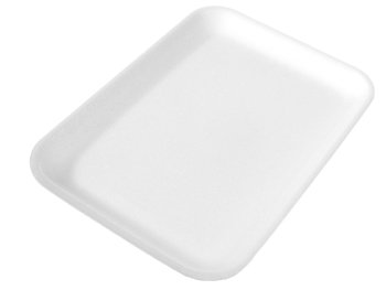 #2S White Foam Tray W1002S 8-1/4-Inch Length by 5-3/4-Inch Width by 1/2-Inch Height White Color Foam Meat Standard Supermarket Food Tray 500 per case