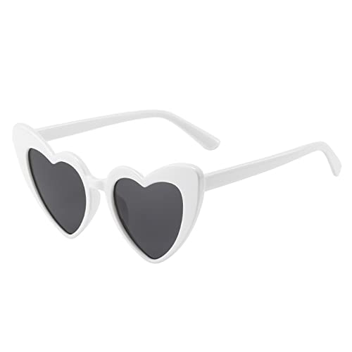 YOJUED Gafas de sol vintage con forma de corazón, protección UV400, Blanco Cover