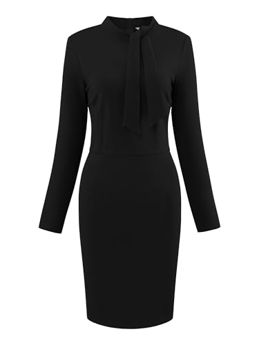 Women's Tie Neck Dresses Vintage 1950s Pencil Dress2