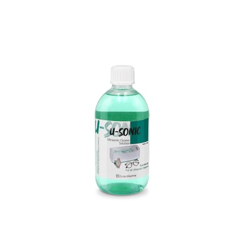 ErrecHome U-Sonic Ultrasonic Cleaner Solution for Ultrasonic Machine Cleaners Concentrate Effective and Gentle Formulation to clean Jewels Glasses Dentures Small Accessories 500 ml