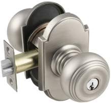 Miniatura 2 de EMTEK Annapolis - Cerradura de dos puntos, cilindro doble con pomo Waverly acabado a juego, disponible en 10 acabados, 5318W, Brass, 5318