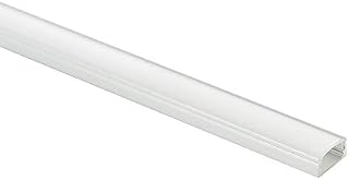 Slim Surface Aluminium LED Profile with Frosted Diffuser - Slim Surface Mounted Channel Extrusion with White Cover for LED Tape Or Strip - Suitable for Under Cabinet, Shelf, Table | 2 Meters