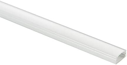 Slim Surface Aluminium LED Profile With Frosted Diffuser - Slim Surface Mounted Channel Extrusion With White Cover For LED Tape Or Strip - Suitable For Under Cabinet, Shelf, Table | 2 Meters