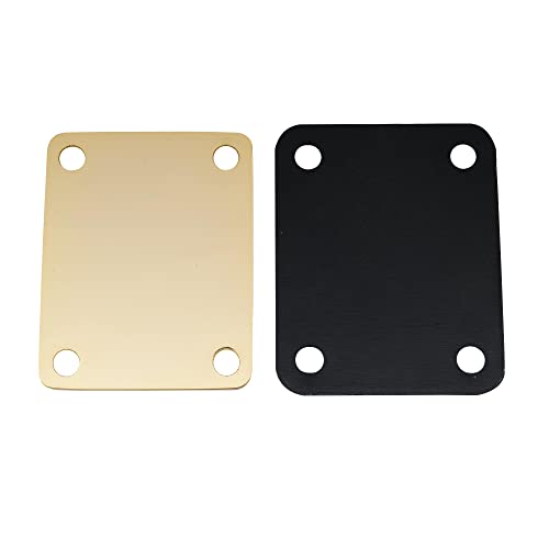Musiclily Metal Neck Mounting Plate for Fender Guitar or Bass,Gold